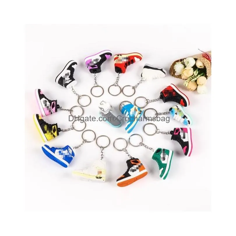 Fashion Stereo sneakers keychains 3D mini basketball shoes model pendant boyfriend birthday cake decorations hot selling