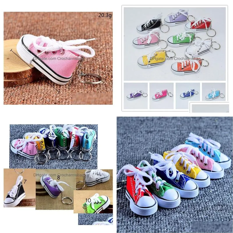 30pcs 3D Novelty Canvas Sneaker Tennis Shoe Keychain Key Chain Party Jewelry Keyring for Men And Women