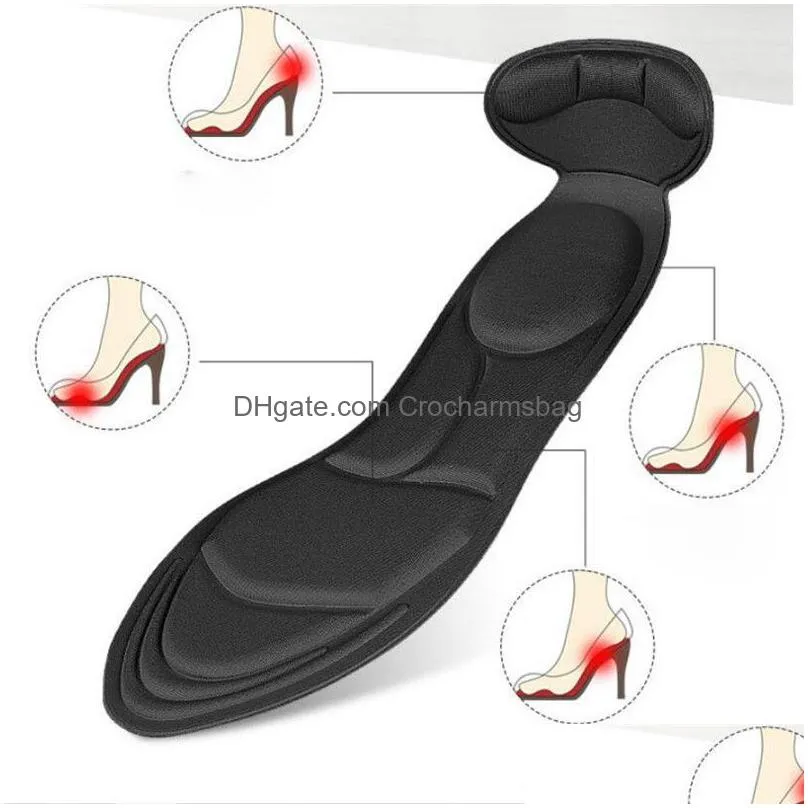 1 Pair Insole Pad Inserts Heel Post Back Breathable Anti slip for High Shoe Cushion Arch Support Insoles 220610