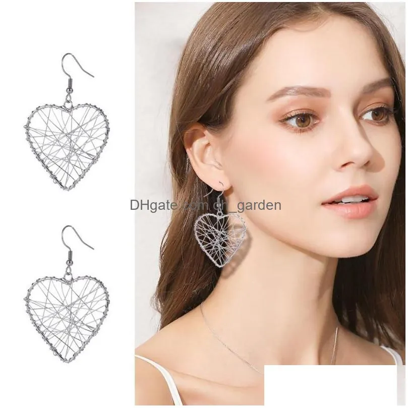 necklace earrings set skyrim fashion korean heart jewelry for women stainless steel pendant big drop earring gift wholesale