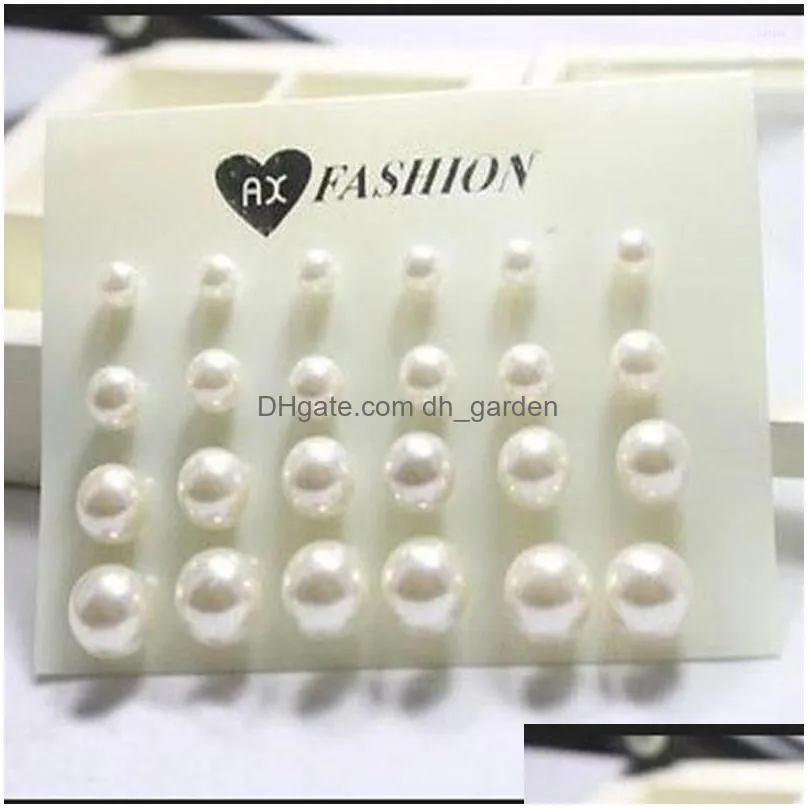 stud earrings rinhoo 12 pairs mix size colors pearl earring simulated for women jewelry bijoux brincos pendientes mujer