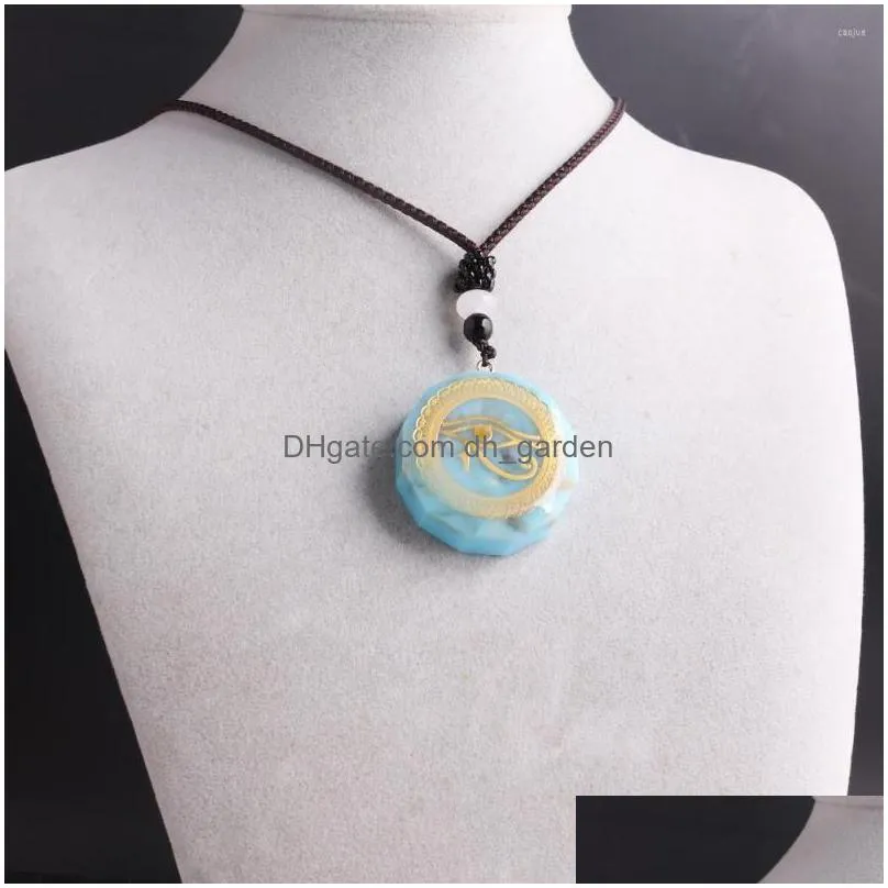 chains 24pcs/lot orgone healing necklace natural amazonite stone chakra energy pendant bulk items wholesale