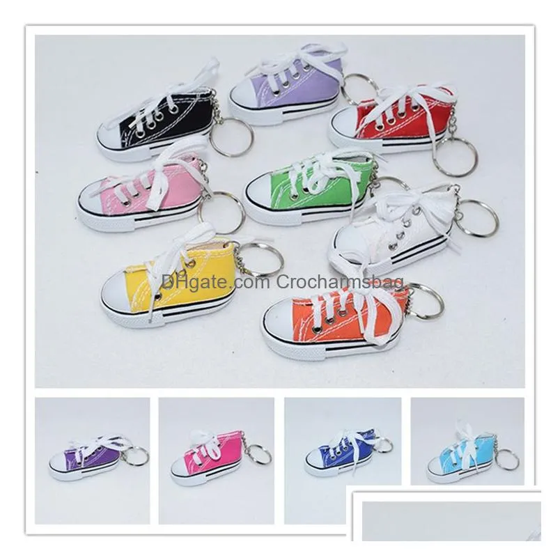 30pcs 3D Novelty Canvas Sneaker Tennis Shoe Keychain Key Chain Party Jewelry Keyring for Men And Women