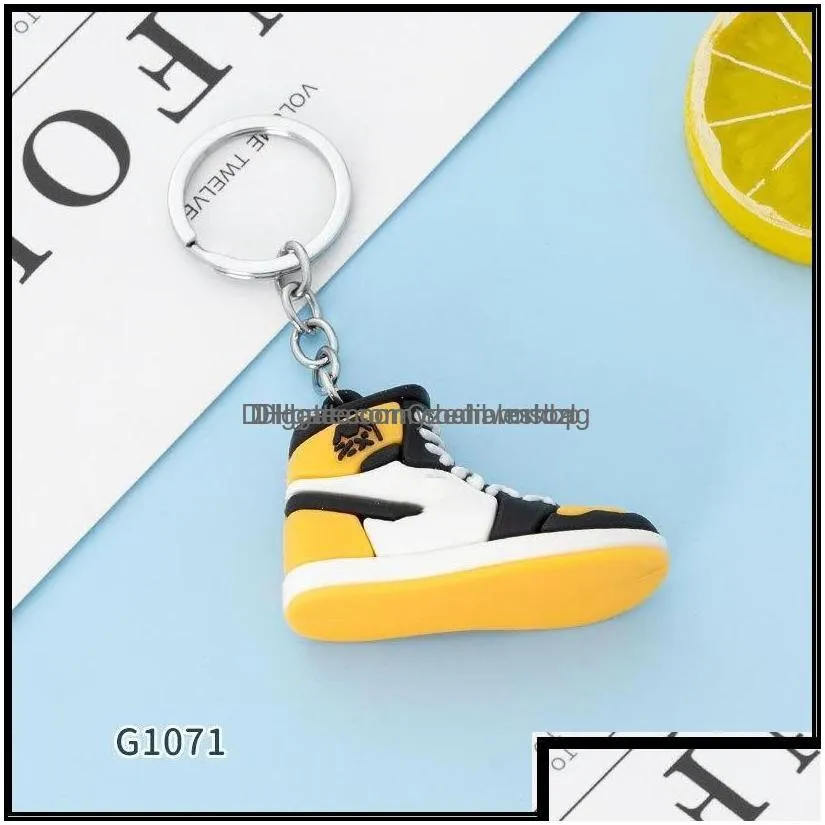 Keychains Fashion Accessories New Style Stereo Sneakers Button Pendant 3D Mini Basketball Shoes Model Soft Pla