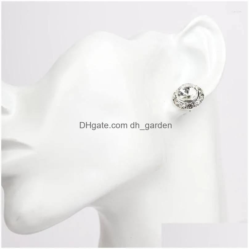 stud earrings ycdzswwl classic women crystal elegant ladies diamante ear studs earclip for wedding banquet dance party