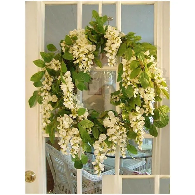 Glamorous Wedding Ideas Elegant Artifical Silk Flower Wisteria Vine Decorations 3 forks per piece more quantity more beautiful