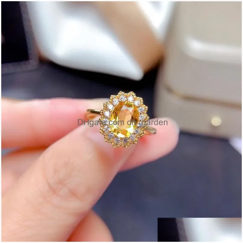 necklace earrings set charm female synthetic topaz crystal lab diamond pendant earring ring sets for women party fine chain gift