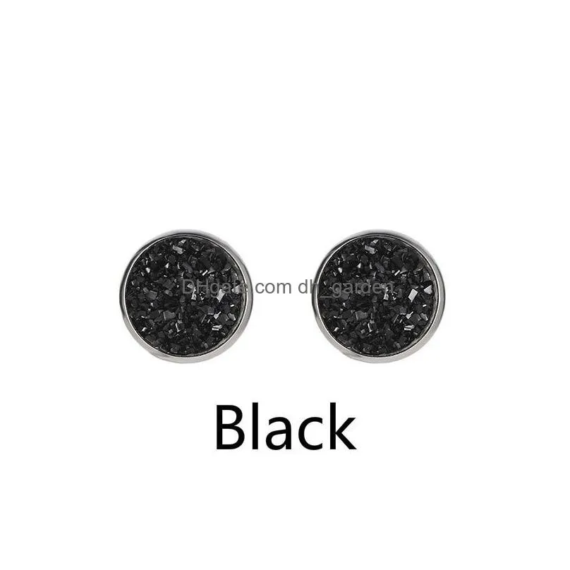 stud earrings 1 pair simple geometric round frosted dream star sky shine stainless steel for women fashion jewlery gifts earring