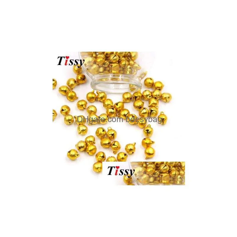 100pcs 10mm gold&sliver jingle bells iron loose beads with sounds festival christmas party decoration diy crafts