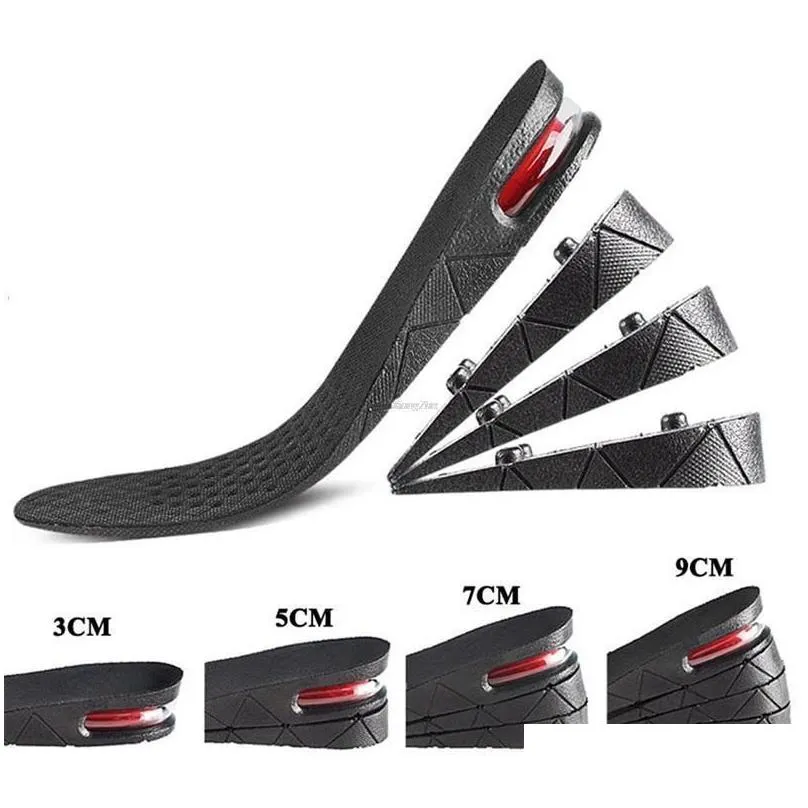 Height Increase Insoles Air Shoes Cushion Lifts Inserts Men Women 3 9cm Variable Insole Adjustable Cut Foot Pad 220610