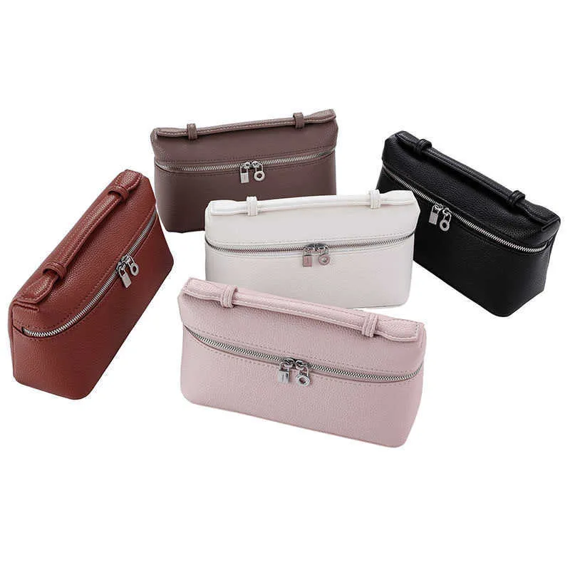 Loro piana Women Solid Color Handbag Casual Fashion All-match Genuine Leather New Ladies Temperament Diagonal Bag 230809