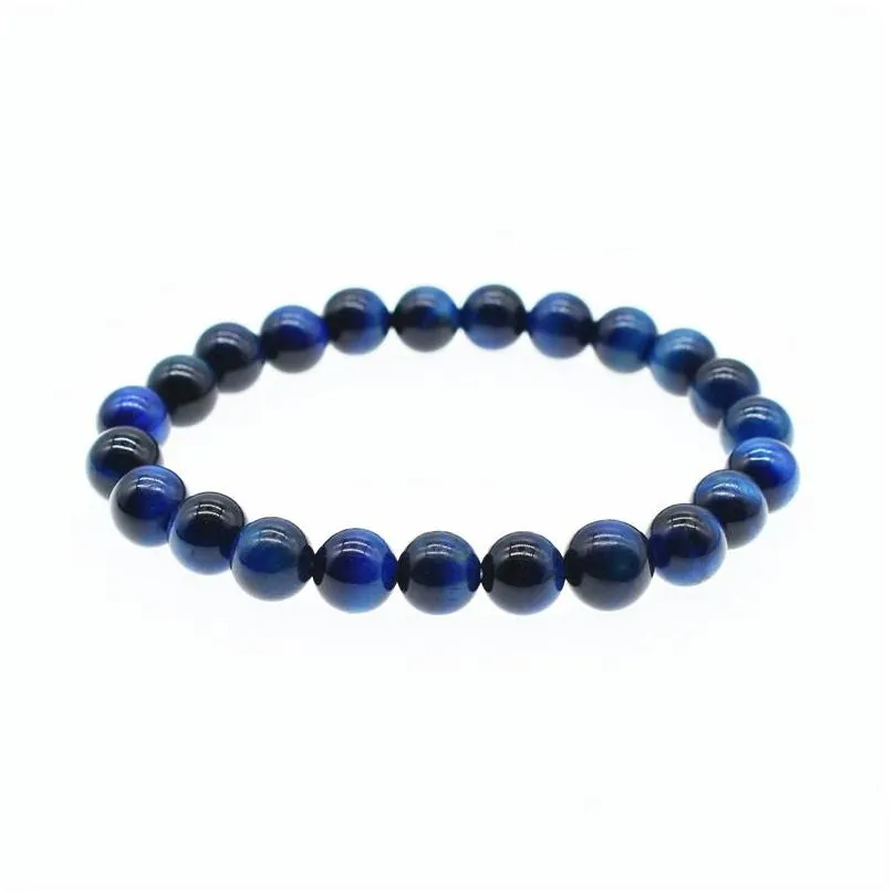 6mm 8mm 10mm blue natural stone bracelets for mens healing tiger eye beads chain wrap bangle fashion jewelry gift