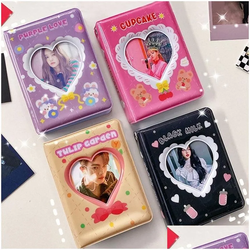 wholesale filing supplies 64 pockets mini p o album heart transparent p ocard holder mini album storage collect book name card album de