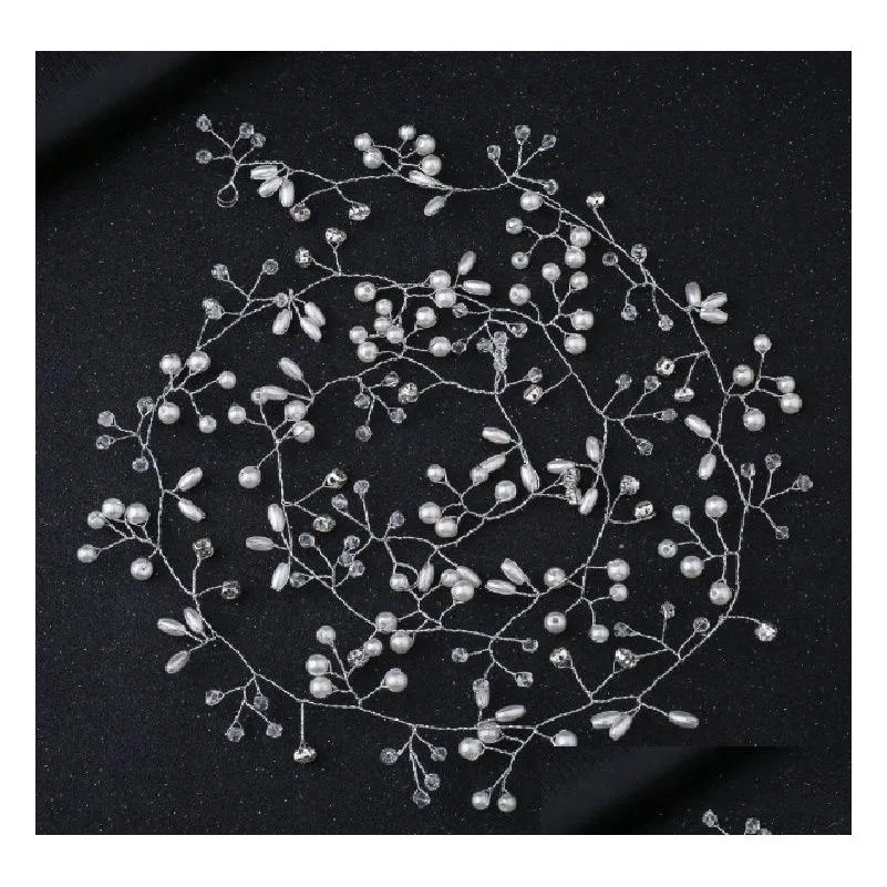 Headpieces Vintage Silver Leaves Long Hair Vine 100cm Wedding Head Accessories Party Prom Girls Headbands Bridal Headdresses for hair