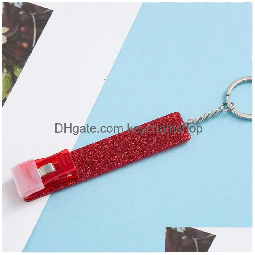 credit card puller cartoon pattern card grabber keychain long nails acrylic atm card for key chains pendant accessories