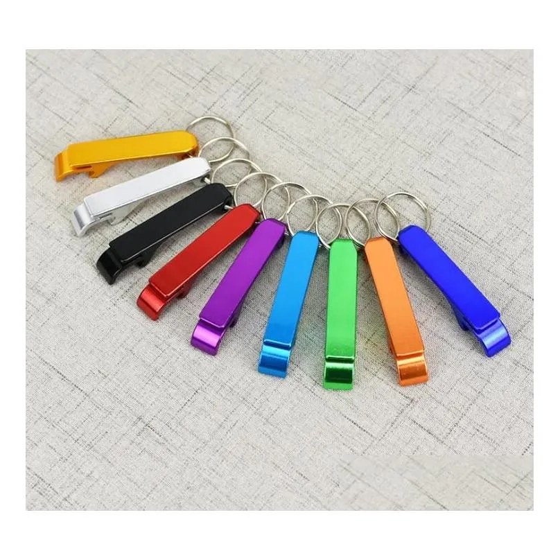 bottle opener with key chain pendant aluminum bottle opener key chains portable beer bar open bottle tool summer wine bottles tool