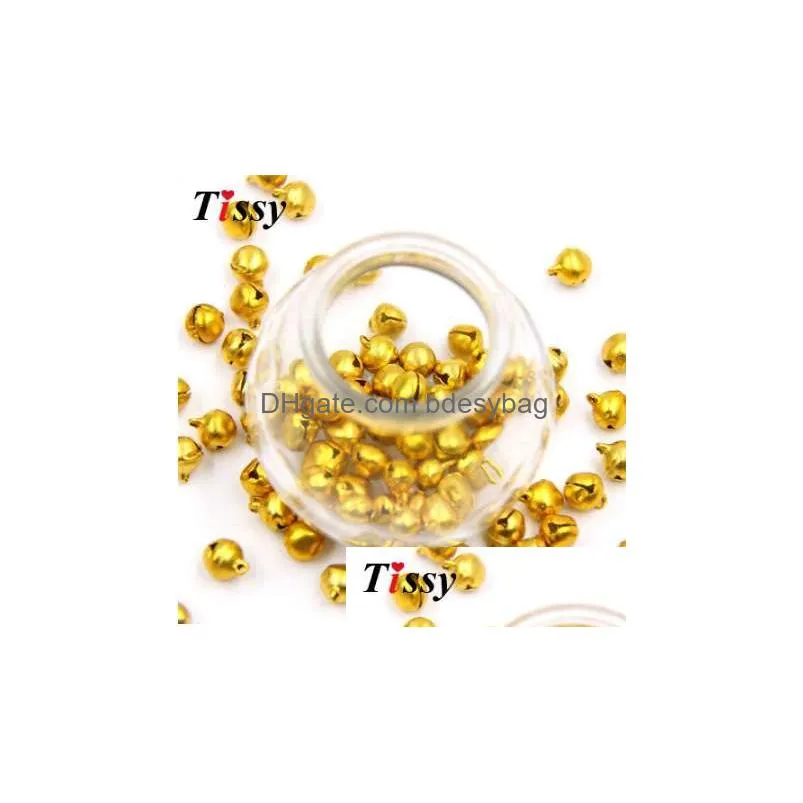 100pcs 10mm gold&sliver jingle bells iron loose beads with sounds festival christmas party decoration diy crafts