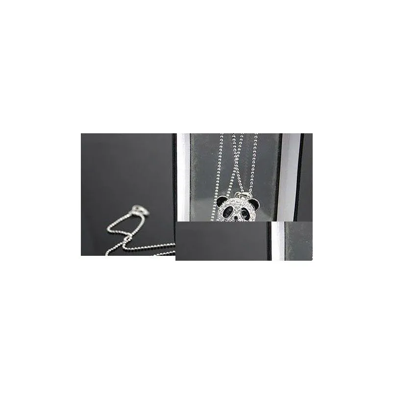 new shiny exclusive panda necklace rhinestone super charm panda necklace for women jewelry cute awesome panda pendant necklaces