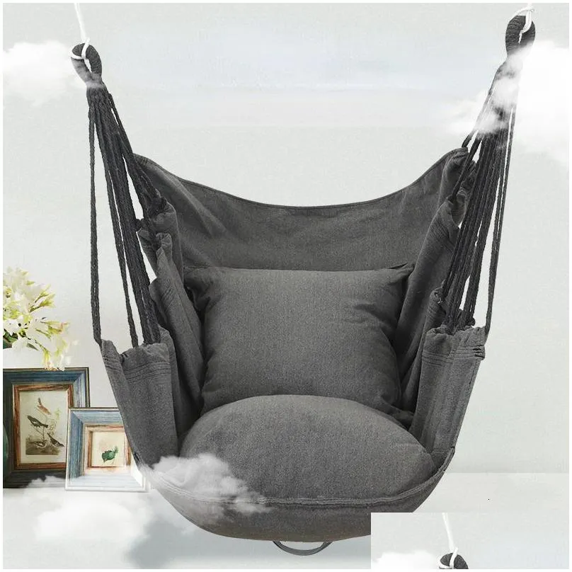 hammocks canvas hammock college student dormitory bedroom hanging chair outdoor swing hanging chair adult leisure hanging chair 230307