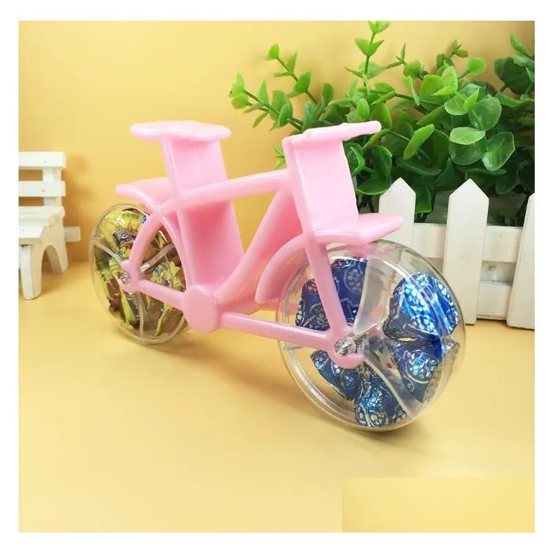 50pcs Bike Shaped Plastic Candy Boxes Bicycle Candy Choclate Box Case for Wedding Party Decoration Home Decor SN6250