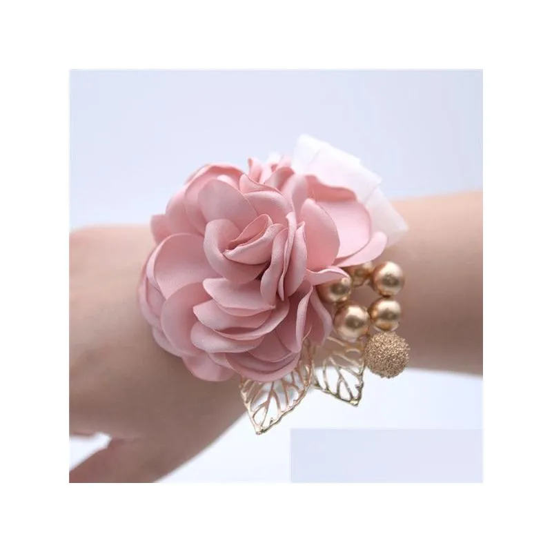 Wedding Prom Corsage Ceremony Flower Brooch Boutonnieres And Artificial Flowers Wrist Accessories Supplies