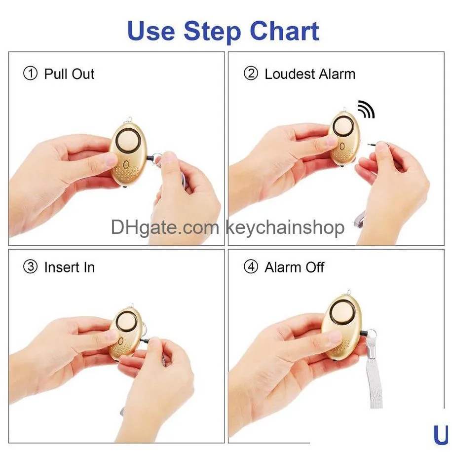 keychains fashion aessories 130db sound loud egg keychain shape self defense personal alarm girl women security protect alert safety 13