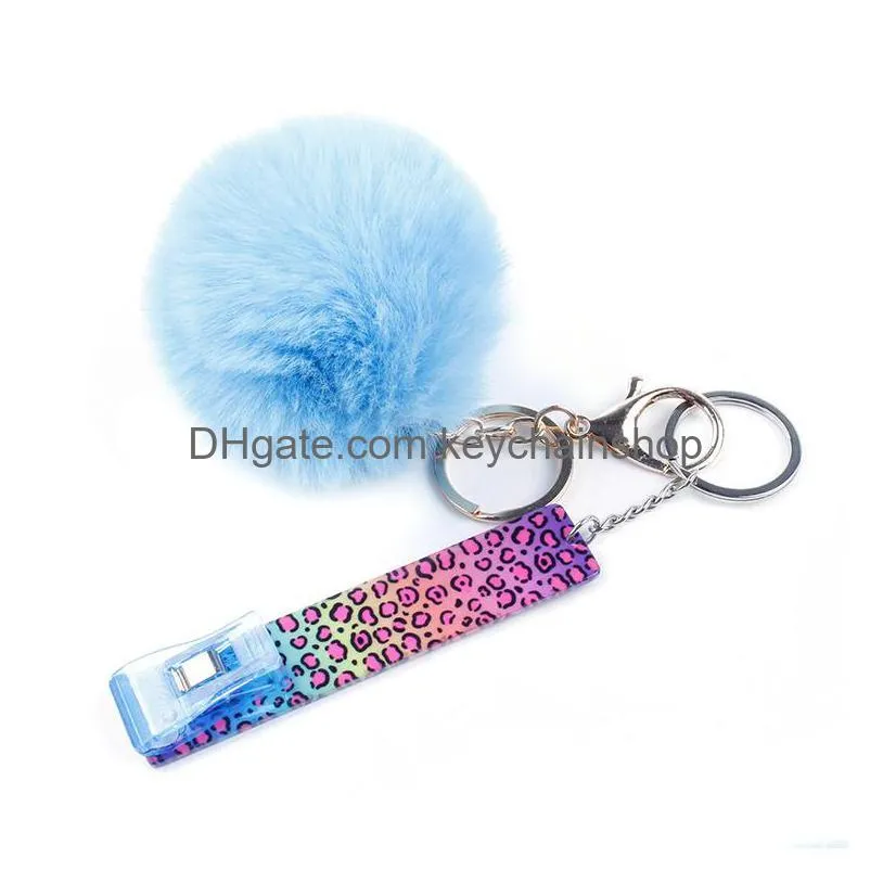 card grabber household personal care fashion cute credit cards puller pompom mini key rings acrylic debit bank for long nail atm rabbit fur keychain