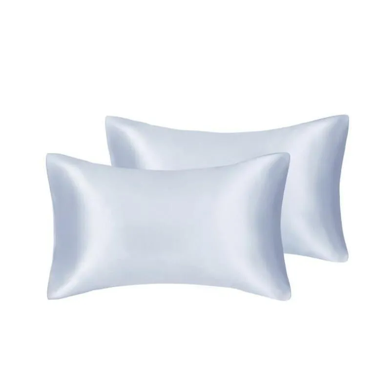 fatapaese solid a silky satin skin care pillowcase hair anti pillow case queen king full size cover soft handfeeling