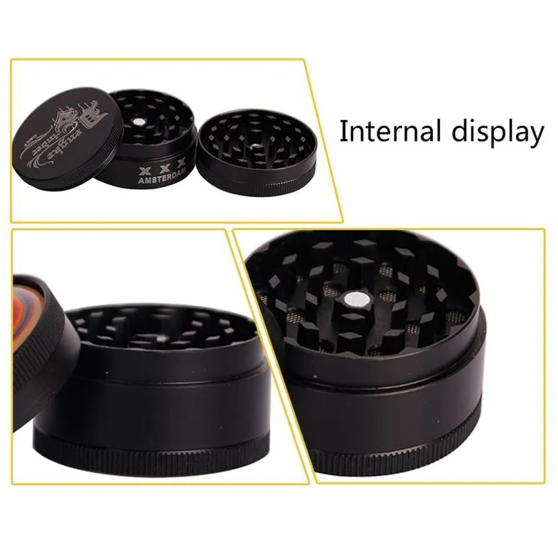 3d metal tobacco grinder creative household smoking accessories 30mm portable 3 layer manual herb grinders free dhl