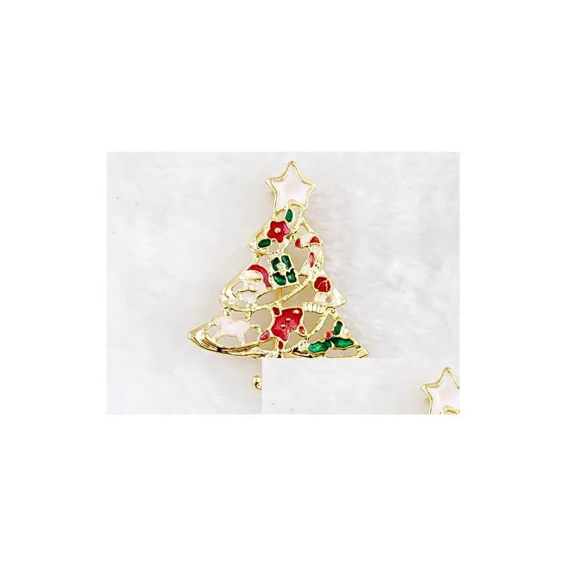 new arrivals christmas women brooches pin 12 style santa claus boots bell brooches cane wreath snowman christmas tree brooch for hot