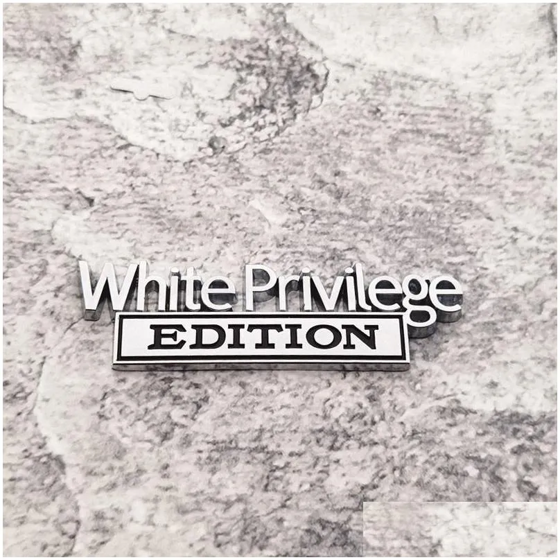 zinc alloy white privilege edition car sticker decoration badge emblems