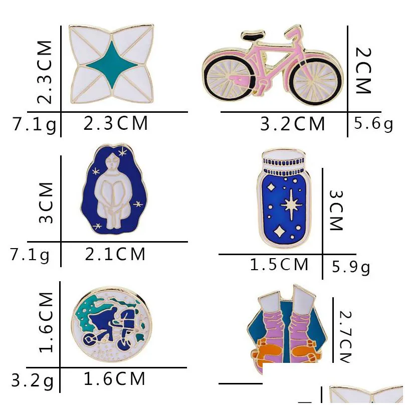 2018 enamel brooch pins women boutonniere long-haired beauty bicycle wishing bottle socks cartoon brooches badge for men s fashion