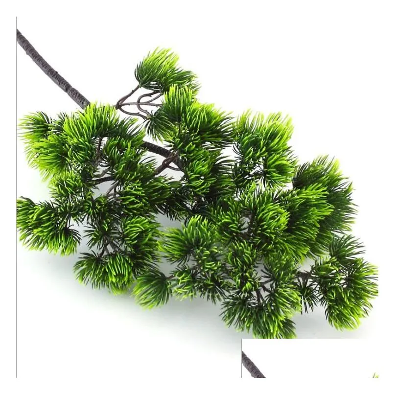 5Pcs Pine tree Branches Artificial plastic Pinaster plants fall Christmas tree decoration flowers arrangement Leaves wreath