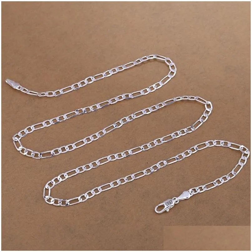 2mm silver plated chain necklace for women men fashion gold colors choker chains fit pendant jewelry 16-30 inches