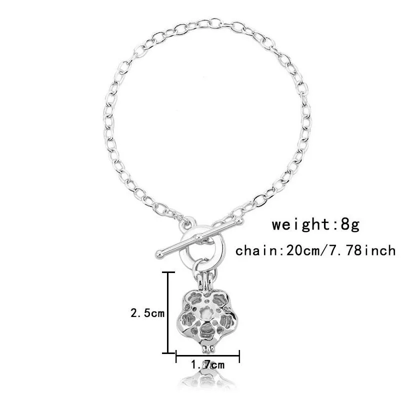 fashion natural pearls cage charm bracelets opening gun owl star shell shark locket pendant bangle for women & men jewelry best gift