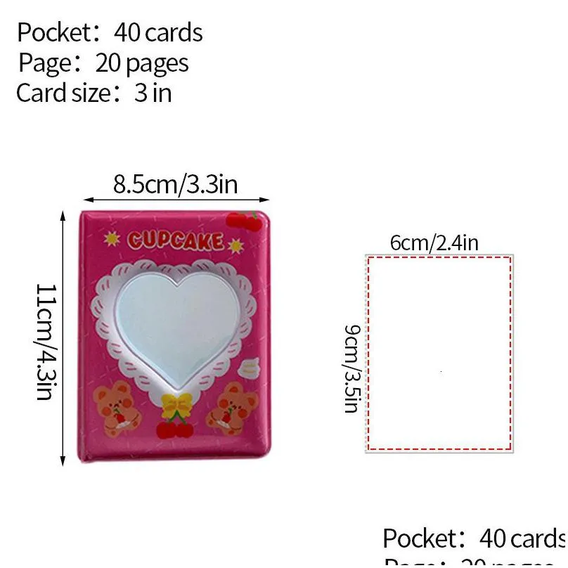 wholesale filing supplies 64 pockets mini p o album heart transparent p ocard holder mini album storage collect book name card album de