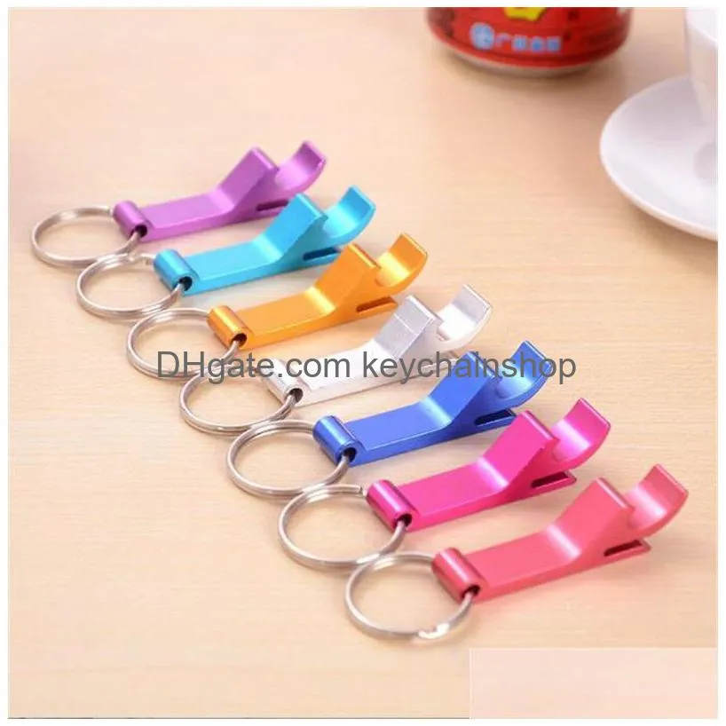 portable keychain aluminum pocket key chain beer bottle opener claw bar small beverage keychain ring