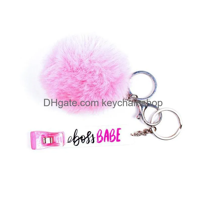 card grabber household personal care fashion cute credit cards puller pompom mini key rings acrylic debit bank for long nail atm rabbit fur keychain