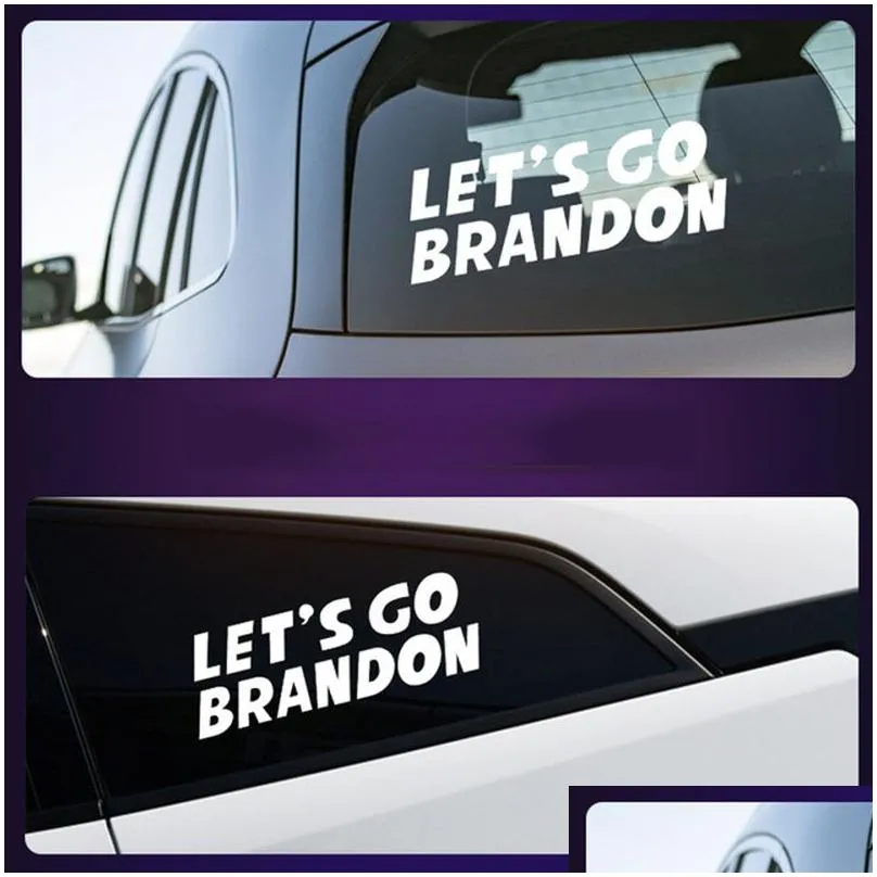 20x7cm Let`s Go Brandon Sticker Party Favor For Car Trump Prank Biden PVC Stickers