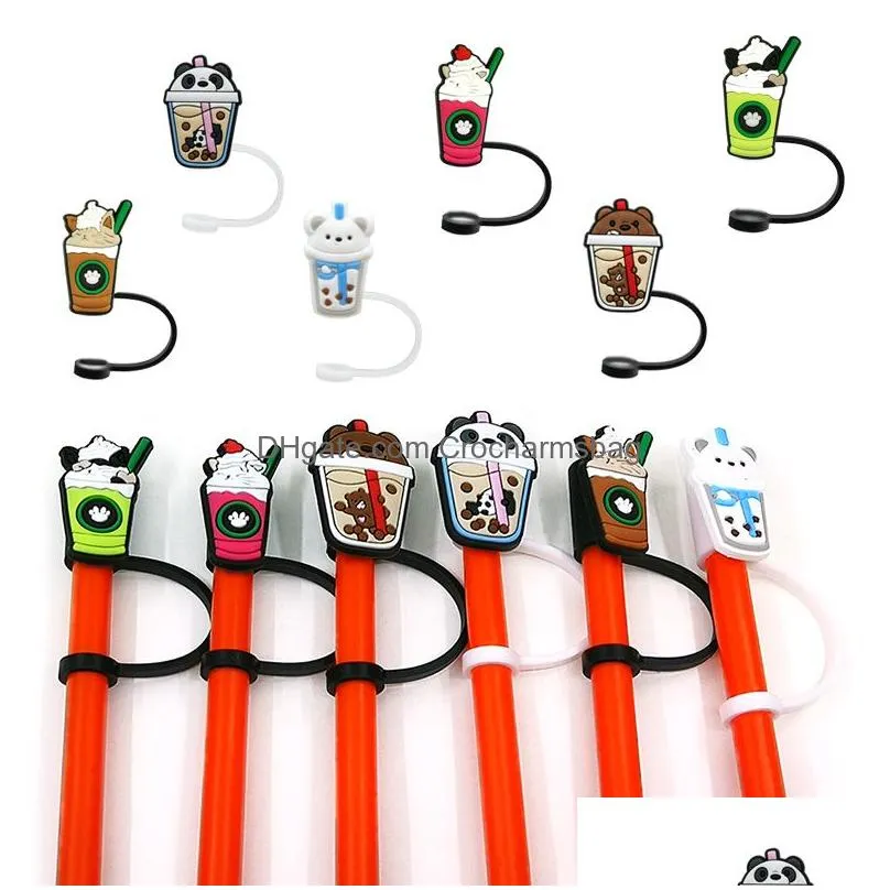 beer bottle Pearl milk tea soft rubber straw topper accessories cover charms Reusable Splash Proof drinking dust plug decorative charm fit 8mm straw picnic