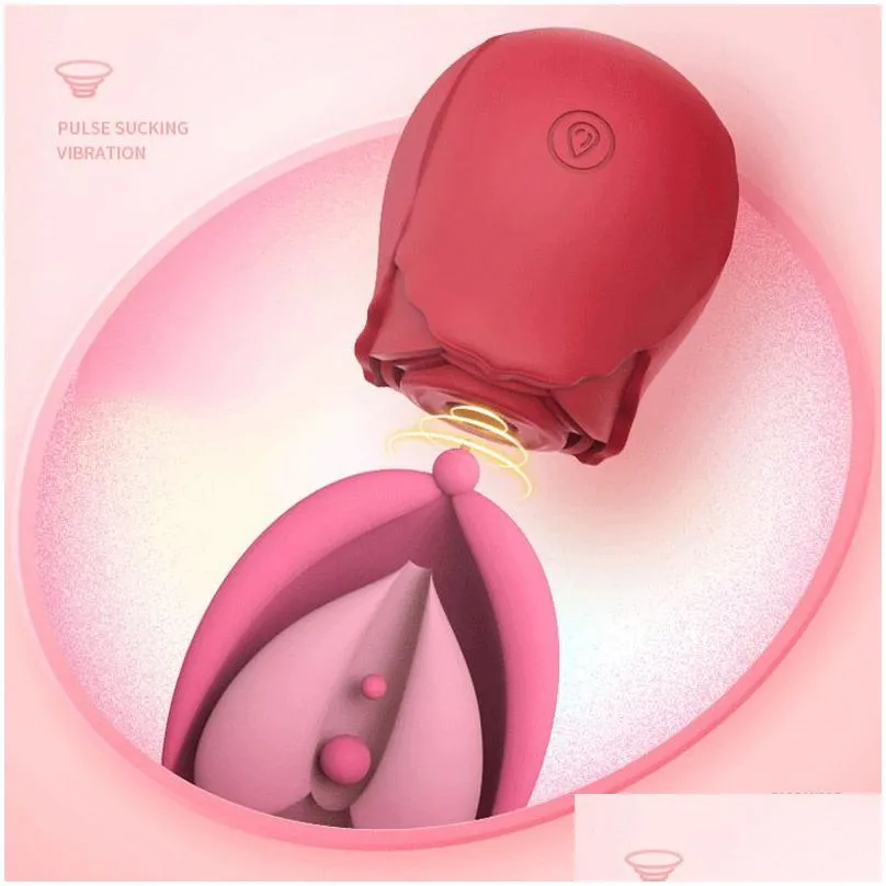 Rose Vibrators Adult Toys Clitoral Sucking Vibrator Bullets Intense Suction Tongue Lick Clit Stimulator Nipple Massager Sex Toys For Woman