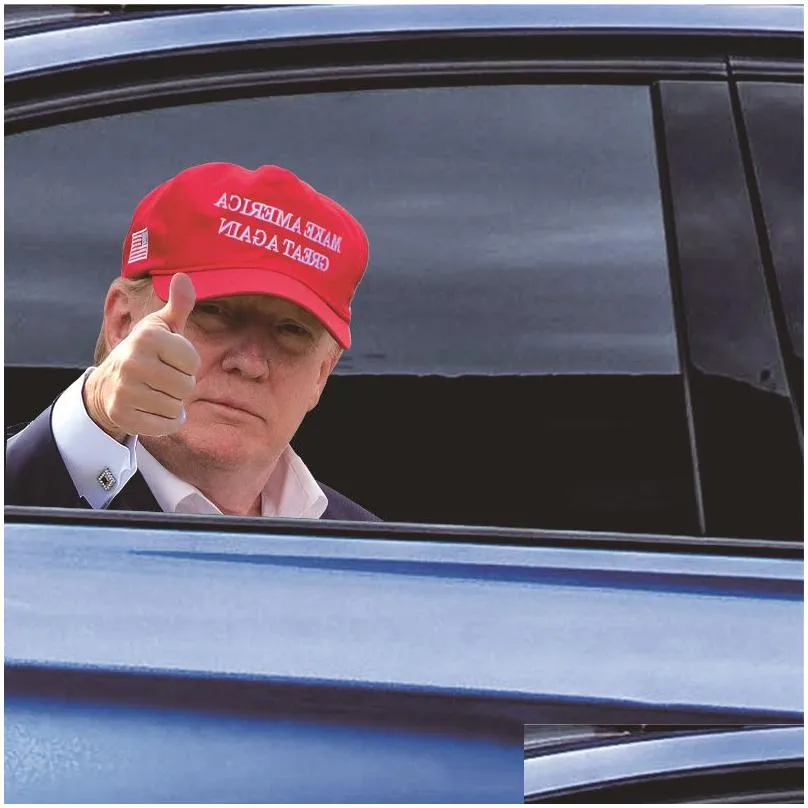 25X32cm Trump 2024 Car Sticker Banner Flags Party Supplies U.S. Presidential Election PVC Cars Window Stickers