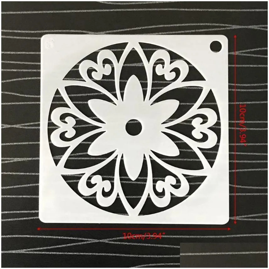 wholesale other desk accessories 48pcs/set mandala stencils diy painting scrapbook coloring embossing album decor