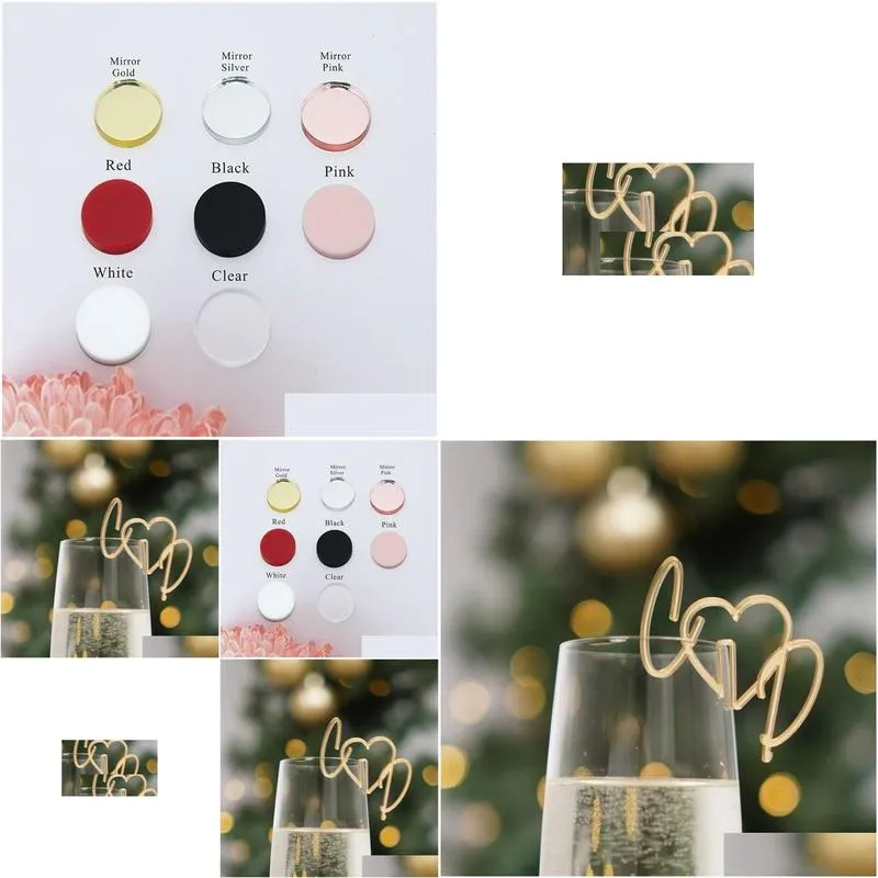 other event party supplies 20 50 100pcs personalized cut wedding drink tags glass topper stirrers bar sign marker acrylic wine charms
