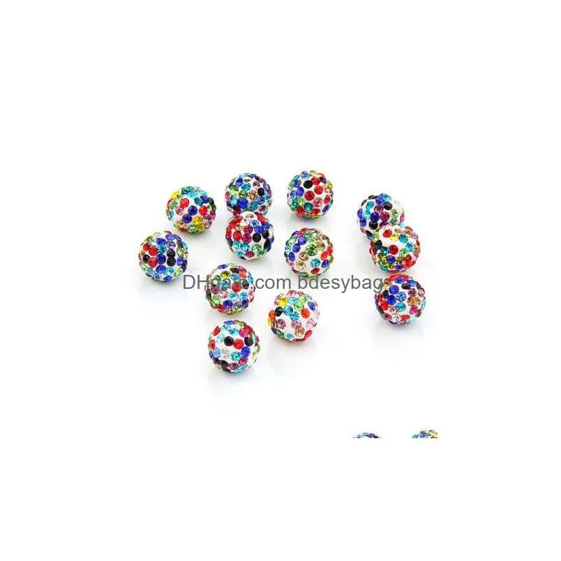 20pcs / lot 10mm shamballa clay crystal disco ball beads shamballa diy beads for jewelry making fashion jewelry 20 colors