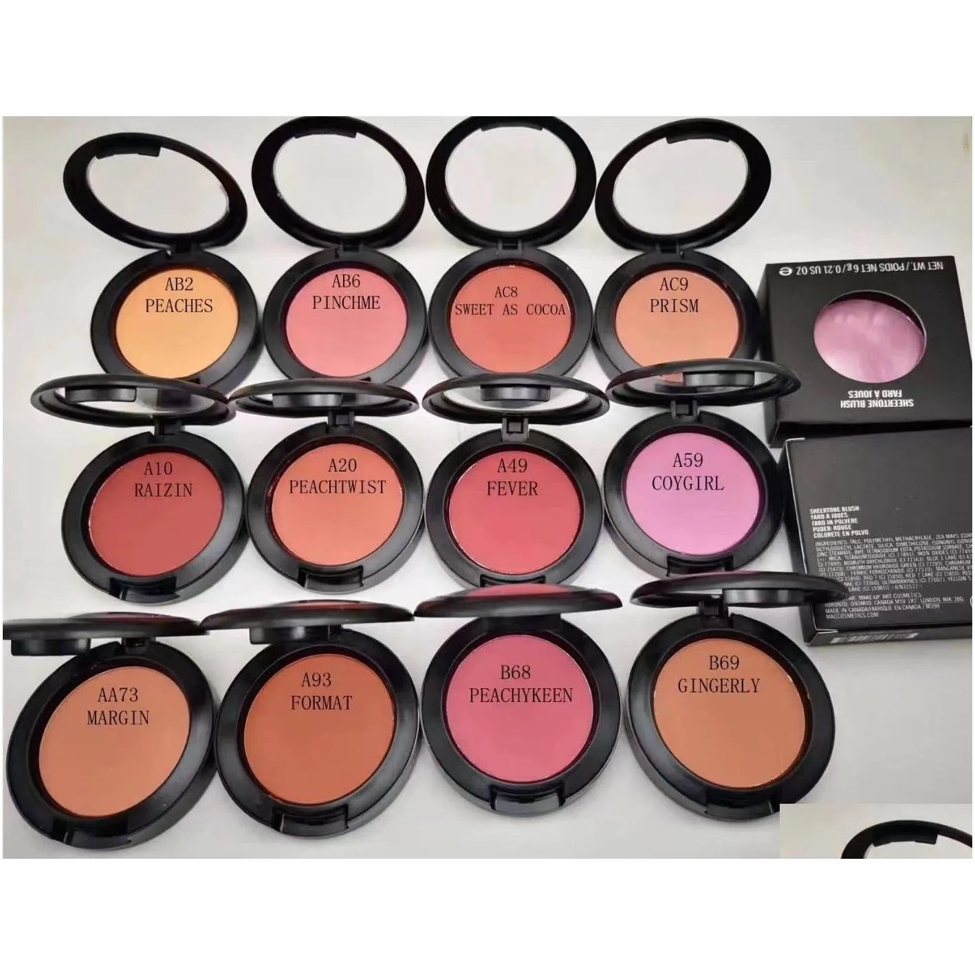 12pcs makeup blush shimmer blush no mirrors no brush 6g 12 color selection