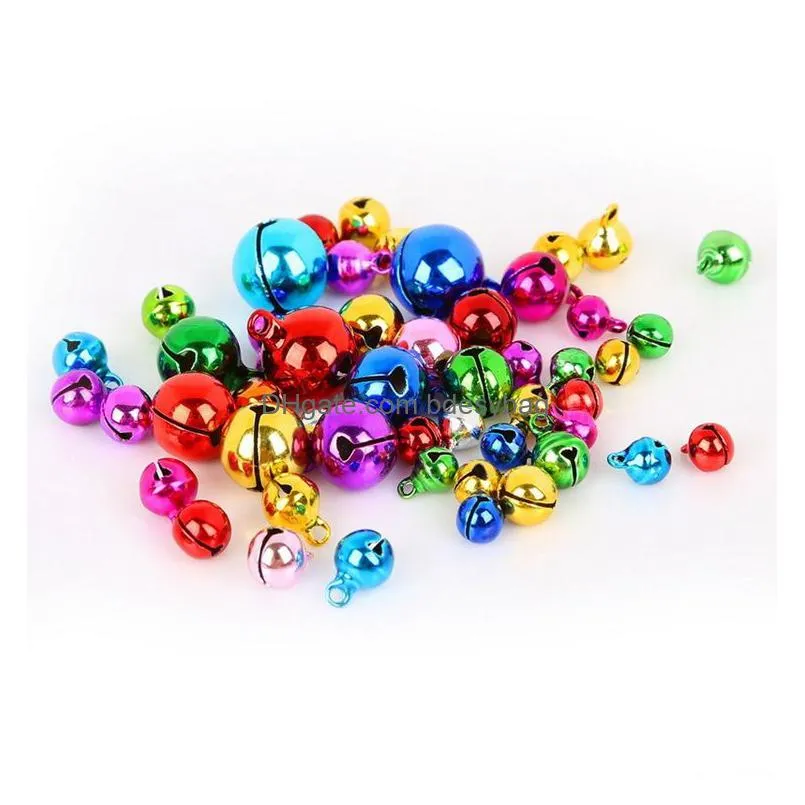 beads silver aluminum jingle bells charms lacing bell for christmas decorations diy jewelry making crafts