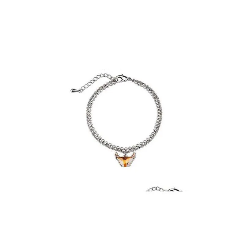 hot sale 12 constellations crystal charm bracelets new retro bracelet & bangles for women european bracelet fashion jewelry