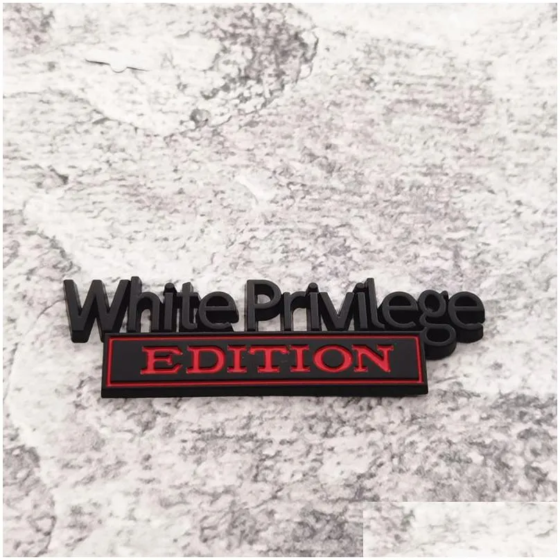 Zinc Alloy White Privilege Edition Car Sticker Decoration Badge Emblems