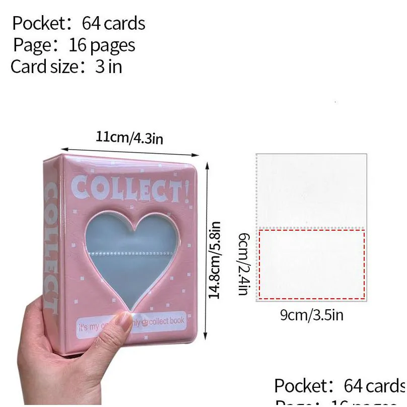 wholesale filing supplies 64 pockets mini p o album heart transparent p ocard holder mini album storage collect book name card album de
